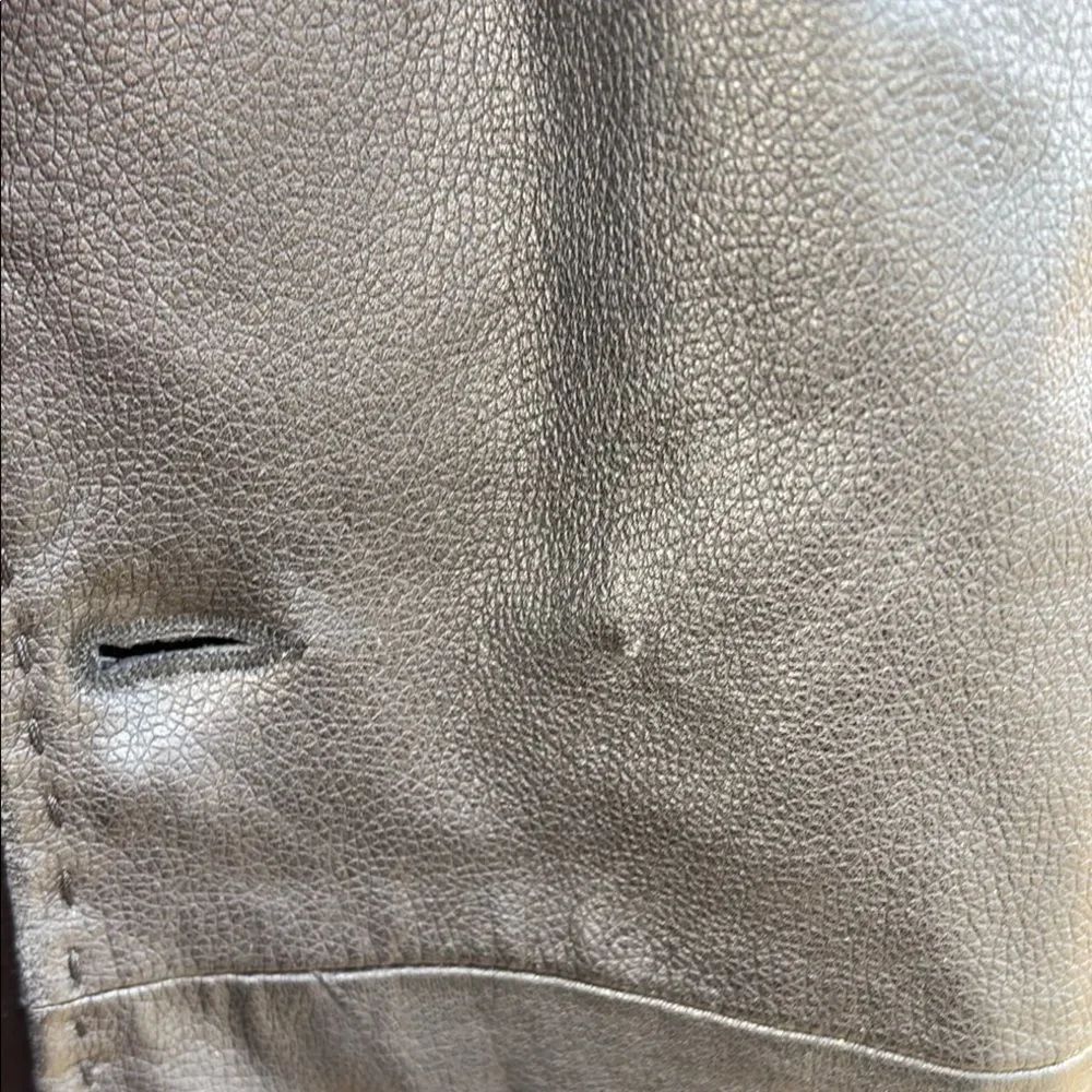 Vakko Black Leather Trench Coat Full-Length Tailored